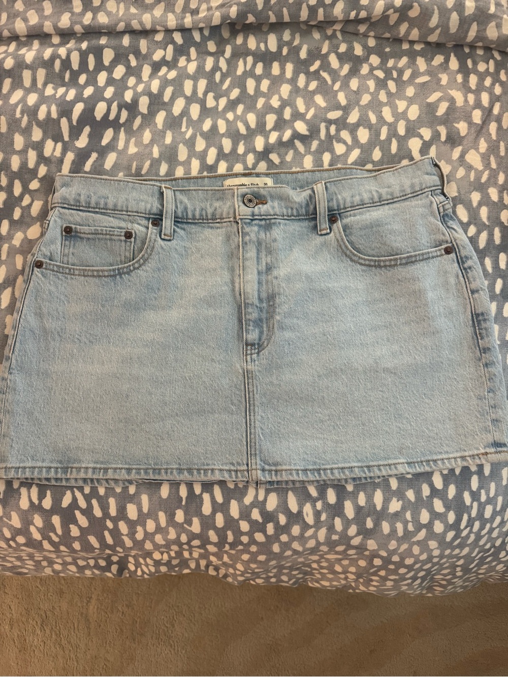 Abercrombie & Fitch Light Blue Denim Mini Skirt